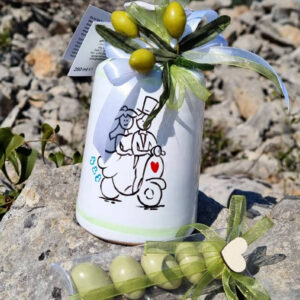 Oliera in ceramica fatta a mano - Bomboniera Personalizzabile