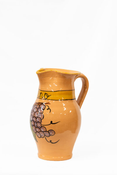 Brocca Vino grappolo d'uva in Ceramica dipinta a mano