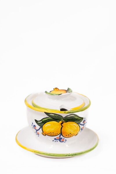 Zuccheriera Limoni in Ceramica dipinta a mano