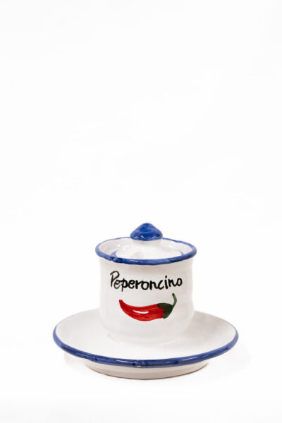 Zuccheriera Peperoncino in Ceramica dipinta a mano