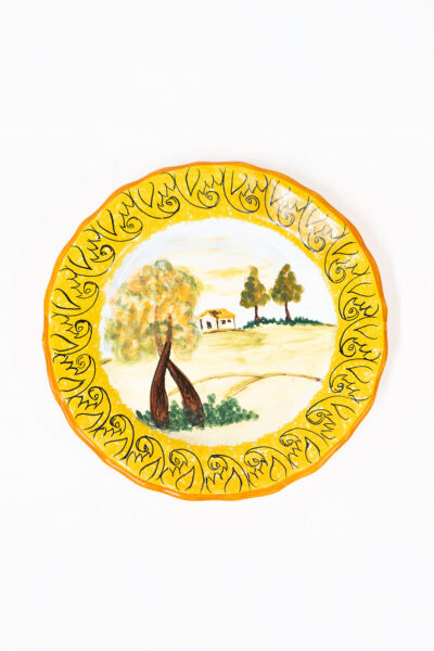 Piatto decorazione Rurale in Ceramica Dipinto a mano