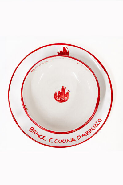 Set Piatti Tavola Decorazione Logo in Ceramica Dipinta a mano
