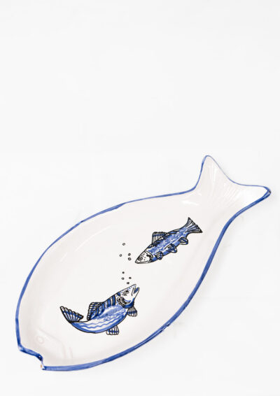Vassoio con Pesci in ceramica Dipinto a mano
