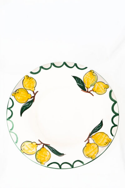 Piatto decorazione Limoni in Ceramica Dipinto a mano