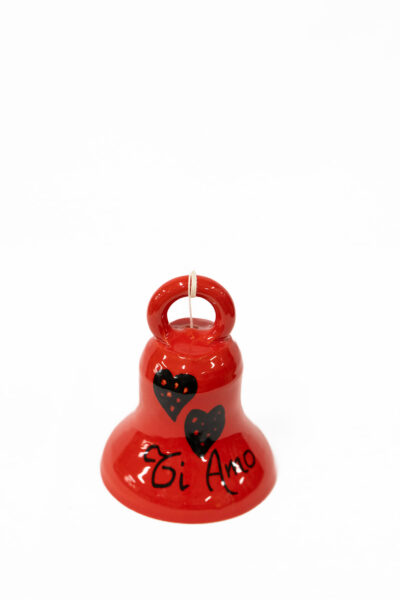 Campanella rossa in ceramica dipinto a mano